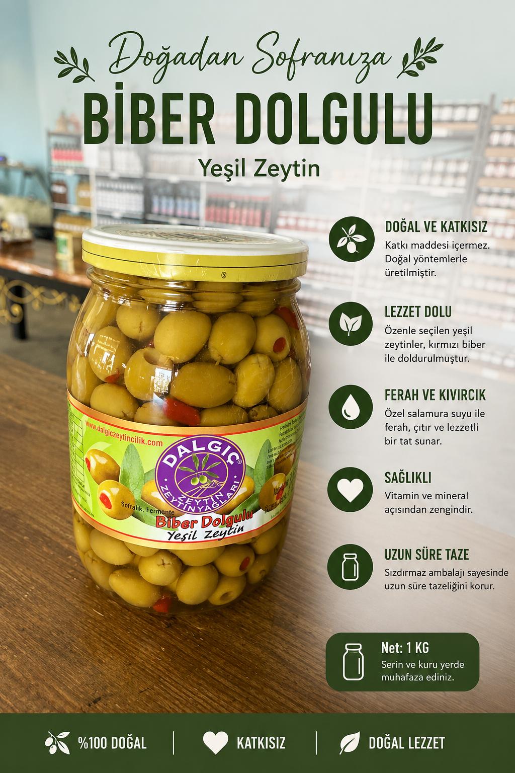 Dalgıç Biber Dolgulu Zeytin 1 Kg