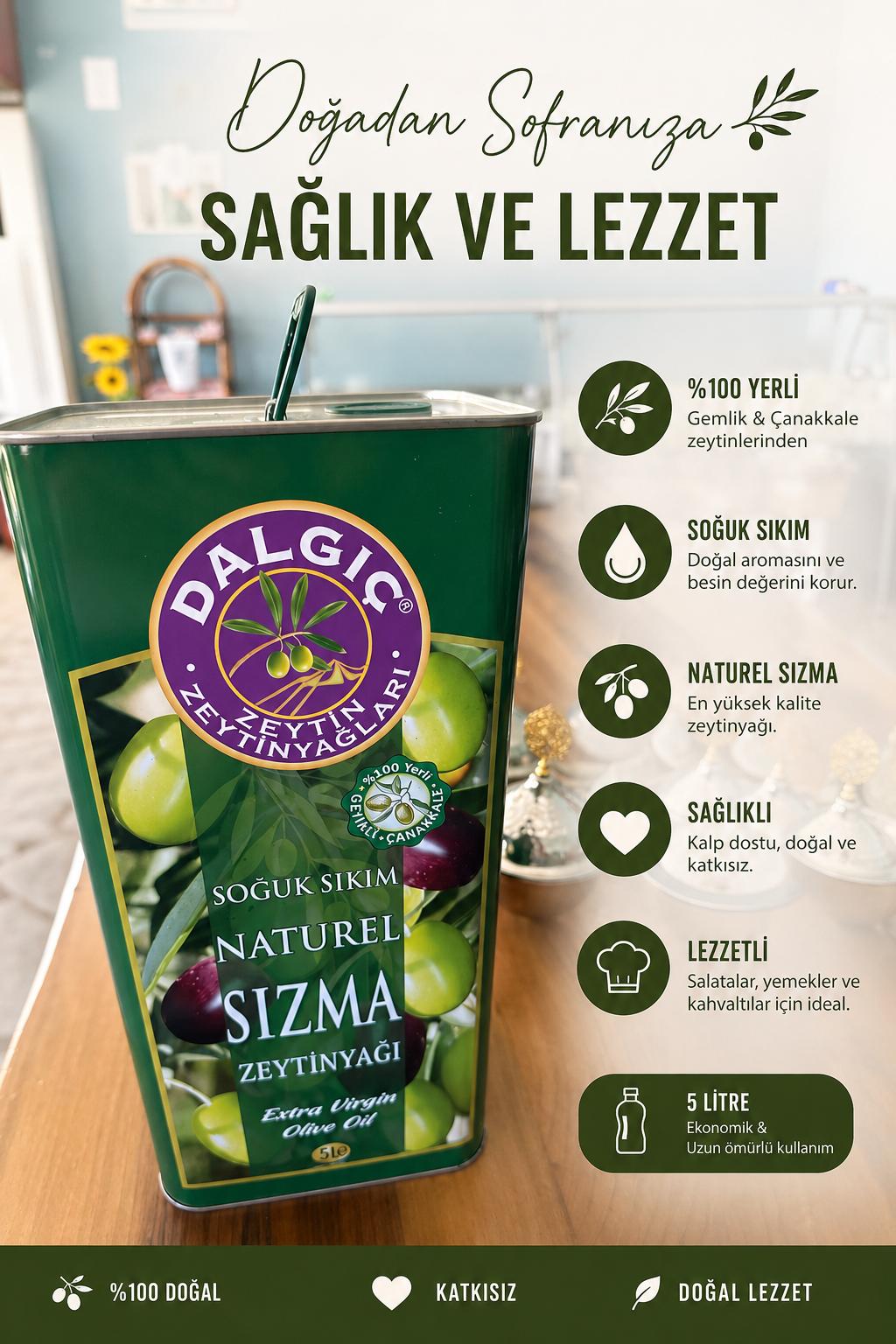 Dalgıç Naturel Sızma Zeytinyağı 5lt
