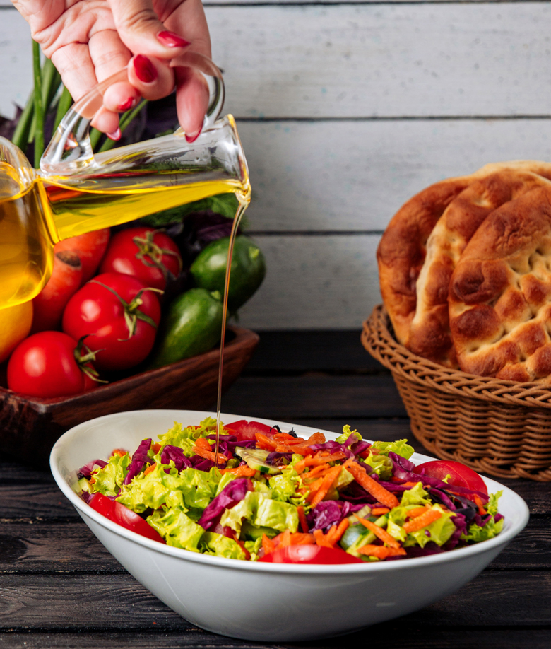 vegetable salad on the table