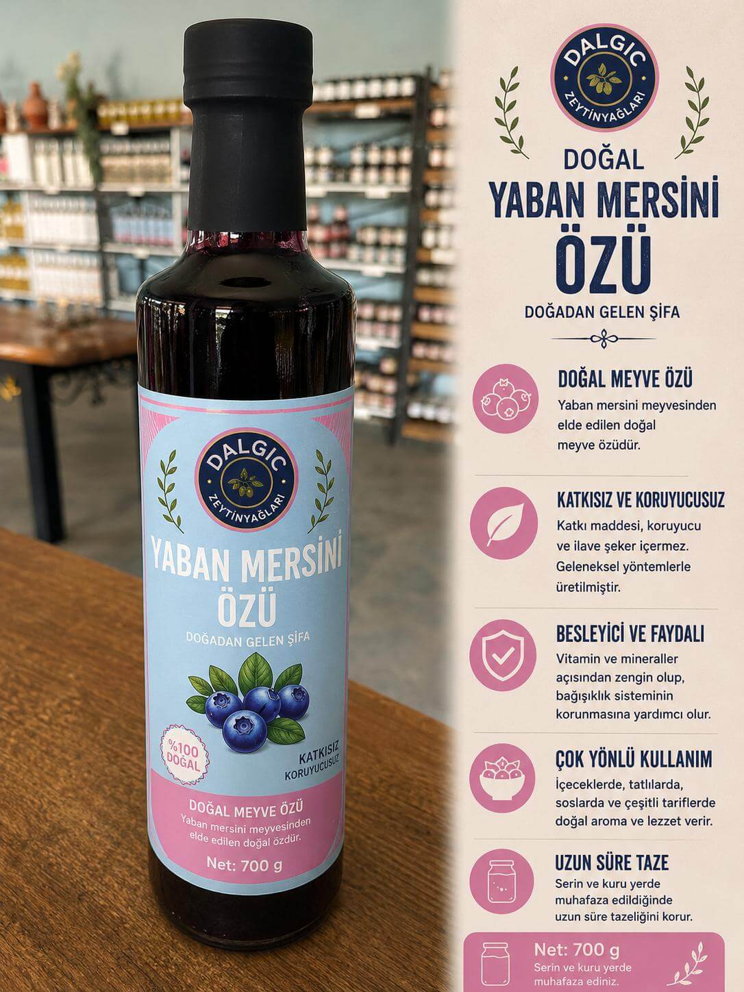 Dalgıç Doğal Yaban Mersini Özü