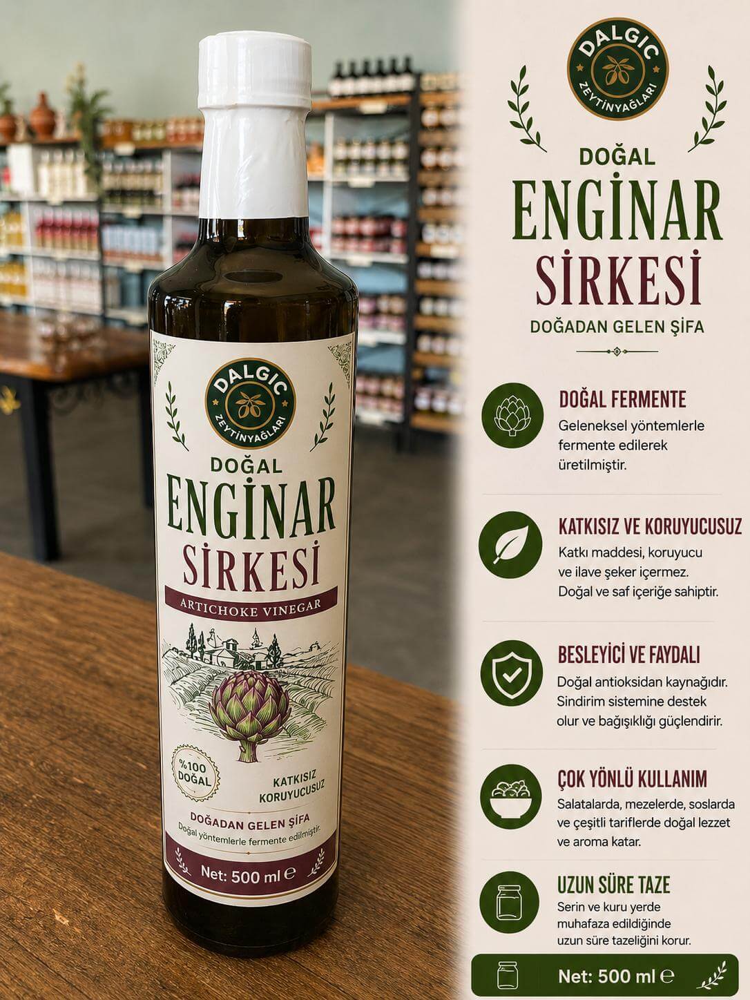 Dalgıç Doğal Enginar Sirkesi